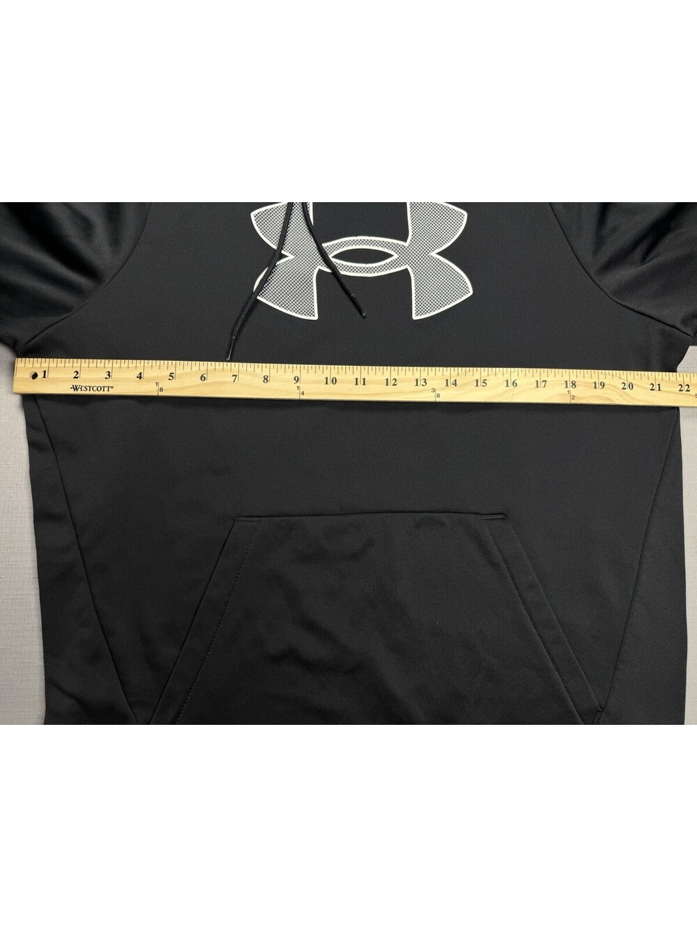 Under Armour Men’s M Loose Black Pullover Hoodie Big Logo Fleece Athletic - Picture 4 of 6